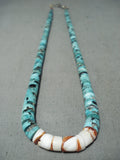 Native American Excellent Vintage Santo Domingo Turquoise Spiny Oyster Sterling Silver Necklace-Nativo Arts