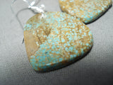 Native American Exceptional Santo Domingo 8 Turquoise Sterling Silver Earrings-Nativo Arts