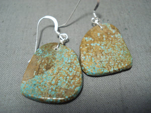 Native American Exceptional Santo Domingo 8 Turquoise Sterling Silver Earrings-Nativo Arts