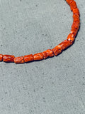 Native American Exceptional Vintage Santo Domingo Coral Sterling Silver Necklace-Nativo Arts