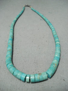 Native American Exceptional Vintage Santo Domingo Royston Turquoise Sterling Silver Necklace-Nativo Arts