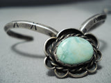 Native American Exquisite Vintage Green Turquoise Sterling Silver Bracelet Old-Nativo Arts