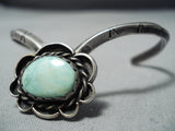 Native American Exquisite Vintage Green Turquoise Sterling Silver Bracelet Old-Nativo Arts