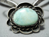 Native American Exquisite Vintage Green Turquoise Sterling Silver Bracelet Old-Nativo Arts