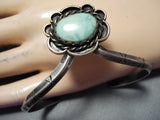 Native American Exquisite Vintage Green Turquoise Sterling Silver Bracelet Old-Nativo Arts