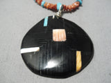 Native American Exquisite Vintage Santo Domingo Turquoise & Coral Sterling Silver Necklace-Nativo Arts