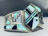 Native American Extremely Intricate Vintage Navajo Kachina Sterling Silver Bracelet-Nativo Arts