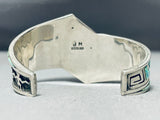 Native American Extremely Intricate Vintage Navajo Kachina Sterling Silver Bracelet-Nativo Arts