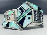 Native American Extremely Intricate Vintage Navajo Kachina Sterling Silver Bracelet-Nativo Arts