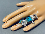 Native American Extremely Rare Old Vintage Navajo Donald Duck Turquoise Sterling Silver Ring-Nativo Arts