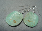 Native American Eyecatching Santo Domingo Royston Turquoise Sterling Silver Earrings-Nativo Arts