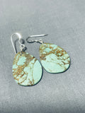 Native American Fabulous Santo Domingo Royston Turquoise Slab Large Earrings-Nativo Arts