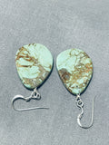 Native American Fabulous Santo Domingo Royston Turquoise Slab Large Earrings-Nativo Arts