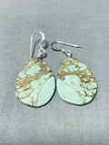 Native American Fabulous Santo Domingo Royston Turquoise Slab Large Earrings-Nativo Arts
