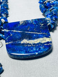 Native American Fabulous Vintage Santo Domingo Lapis Sterling Silver Necklace And Earring Set-Nativo Arts