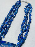 Native American Fabulous Vintage Santo Domingo Lapis Sterling Silver Necklace And Earring Set-Nativo Arts