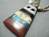 Native American Fantastic Vintage Santo Domingo Turquoise Sterling Silver Necklace Old-Nativo Arts