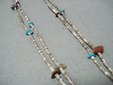 Native American Fantastic Vintage Santo Domingo Turquoise Sterling Silver Necklace Old-Nativo Arts