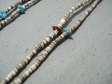 Native American Fantastic Vintage Santo Domingo Turquoise Sterling Silver Necklace Old-Nativo Arts