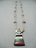Native American Fantastic Vintage Santo Domingo Turquoise Sterling Silver Necklace Old-Nativo Arts