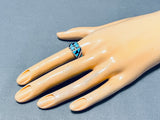 Native American Fascinating Vintage Santo Domingo Turquoise Sterling Silver Ring-Nativo Arts