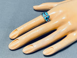 Native American Fascinating Vintage Santo Domingo Turquoise Sterling Silver Ring-Nativo Arts
