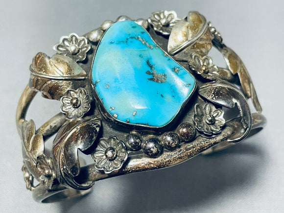 Native American Frank Atencio Vintage Santo Domingo Turquoise Sterling Silver Bracelet-Nativo Arts