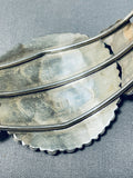 Native American Gene Manning Vintage Signed Isleta Pueblo Coral Cluster Sterling Silver Bracelet-Nativo Arts