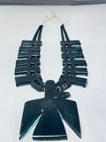 Native American Gigantic Santo Domingo Turquoise Inlay Bird Coral Necklace-Nativo Arts
