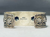Native American Gilbert Tom Rare Nugget Coral Sterling Silver Shell Bracelet-Nativo Arts