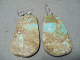 Native American Glorious Santo Domingo Royston Turquoise Sterling Silver Earrings-Nativo Arts