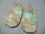 Native American Glorious Santo Domingo Royston Turquoise Sterling Silver Earrings-Nativo Arts