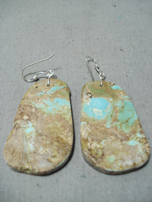 Native American Glorious Santo Domingo Royston Turquoise Sterling Silver Earrings-Nativo Arts