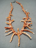 Native American Gorgeous Vintage Santo Domingo Coral Sterling Silver Necklace-Nativo Arts