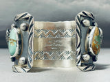 Native American Heavy 126 Gram Buffalo Green Turquoise Sterling Silver Bracelet-Nativo Arts