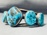 Native American Hoskie Yazzie Persin Turquoise Important Sterling Silver Bracelet-Nativo Arts