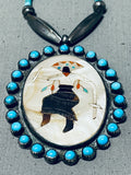 Native American Huge Vintage Navajo Turquoise Dancer Heishi Sterling Silver Necklace-Nativo Arts