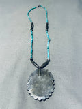 Native American Huge Vintage Navajo Turquoise Dancer Heishi Sterling Silver Necklace-Nativo Arts