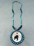 Native American Huge Vintage Navajo Turquoise Dancer Heishi Sterling Silver Necklace-Nativo Arts