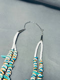 Native American Huge Vintage Santo Domingo Turquoise Inlay Shell Sterling Silver Necklace-Nativo Arts
