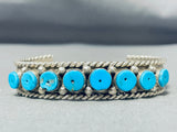 Native American Important Ben Begaye (d.) Old Earrings Turquoise Sterling Silver Bracelet-Nativo Arts