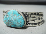Native American Important Female Artist Jean Dale Turquoise Sterling Silver Bracelet-Nativo Arts