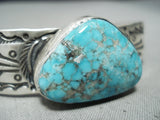 Native American Important Female Artist Jean Dale Turquoise Sterling Silver Bracelet-Nativo Arts
