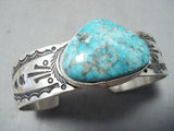 Native American Important Female Artist Jean Dale Turquoise Sterling Silver Bracelet-Nativo Arts