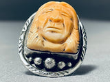 Native American Important Francisco Gomez Hand Carved Sterling Silver Ring-Nativo Arts