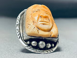 Native American Important Francisco Gomez Hand Carved Sterling Silver Ring-Nativo Arts