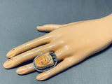 Native American Important Francisco Gomez Hand Carved Sterling Silver Ring-Nativo Arts