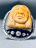 Native American Important Francisco Gomez Hand Carved Sterling Silver Ring-Nativo Arts