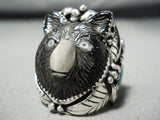 Native American Important Hand Carved Bear Frnacisco Gomez Turquoise Sterling Silver Bear-Nativo Arts