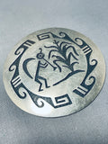 Native American Important Huge Vintage Hopi Kachian Sterling Silver Pendant Pin Old-Nativo Arts